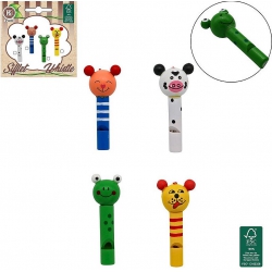 SIFFLET BOIS 7 CM ANIMAUX