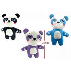 PELUCHE PANDA 20 CM 3 COLORIS