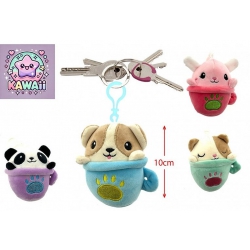 PORTE CLE PELUCHE TASSE 10 CM