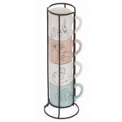 COFFRET RACK 4 MUGS VISAGE...